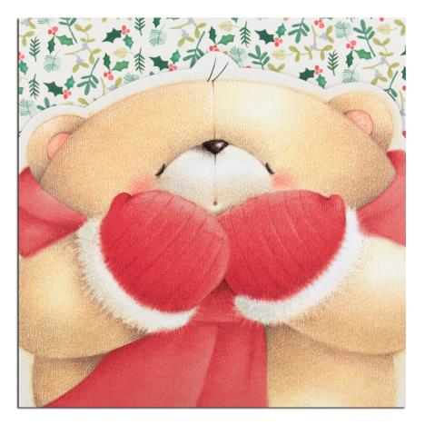 Bear with Mittens Forever Friends Christmas Card 