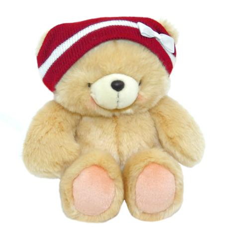 10" Forever Friends Bear In Knit Hat With Bow 